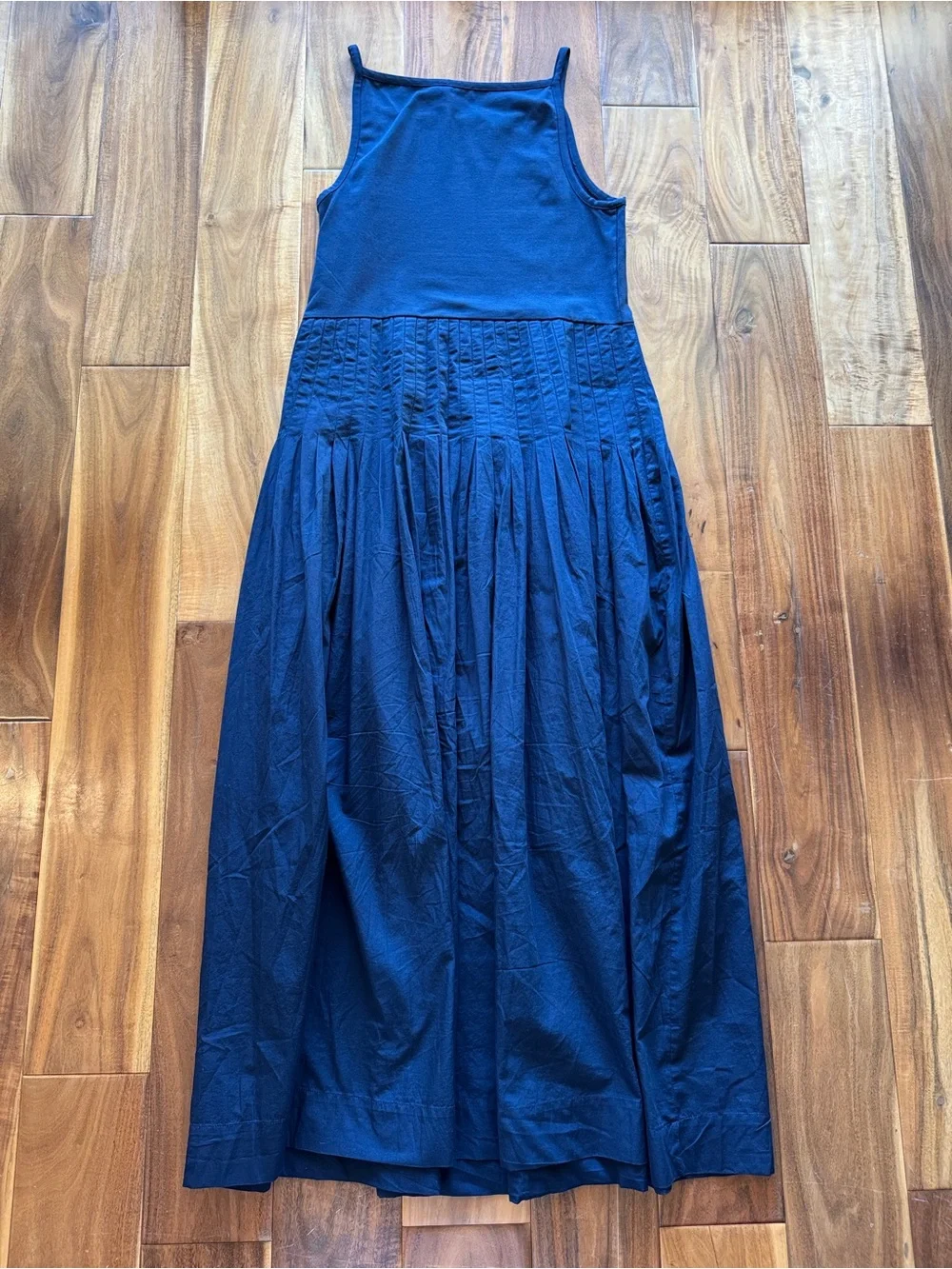 J. Crew Pintuck mixy dress Navy Sleeveless Maxi Skirt Dress